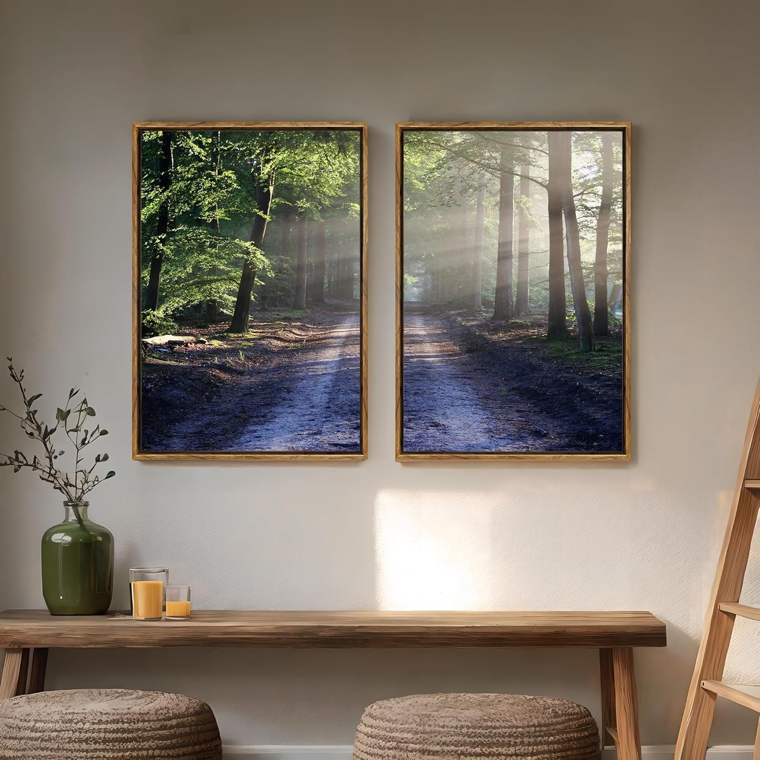 Palette Dreams Framed Green Forest Trail Canvas Print — photo 9