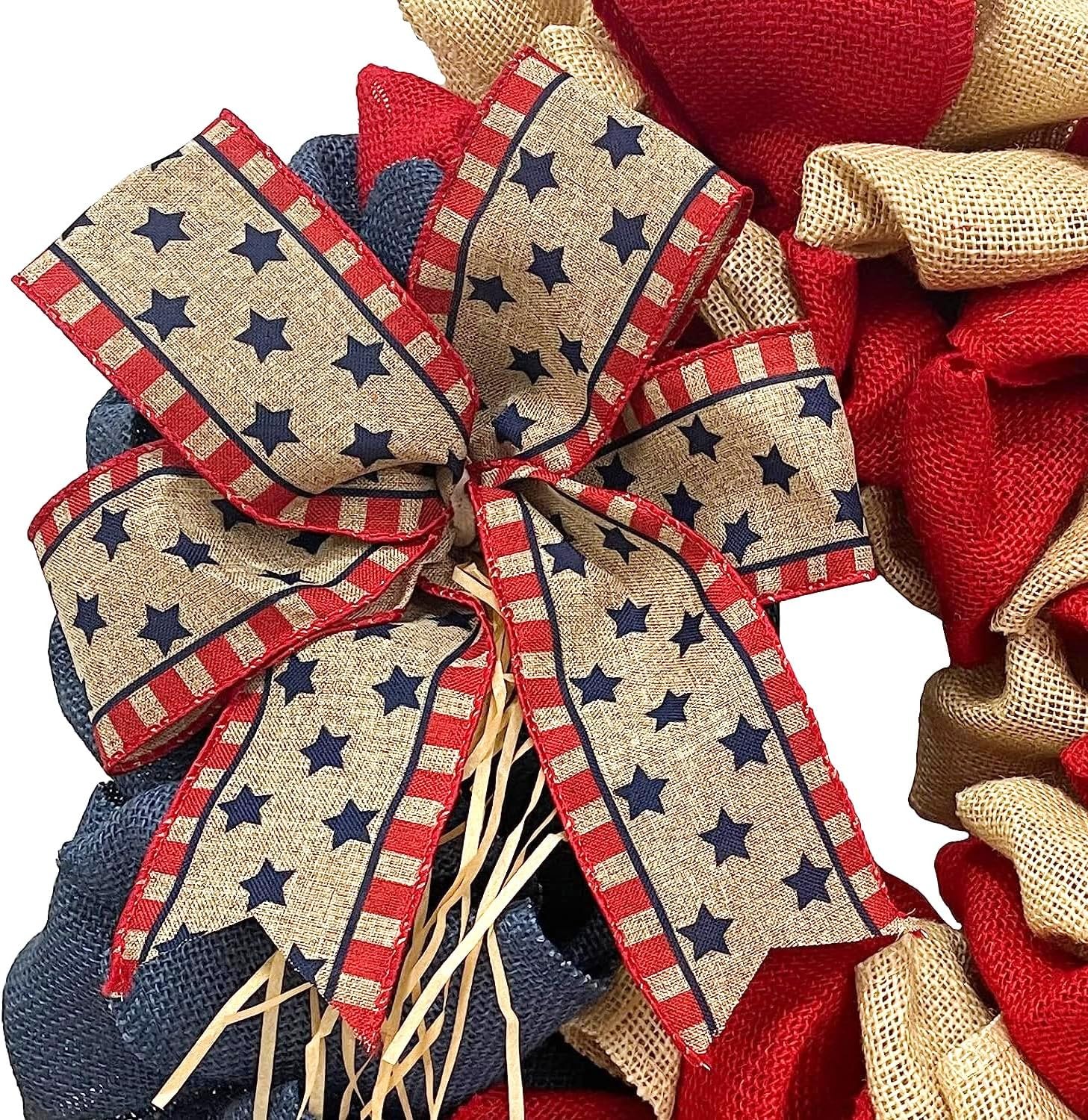 20 Inch 4th of July Wreaths Patriotic Wreaths for Front Door Red White and Blue Wreath — photo 5