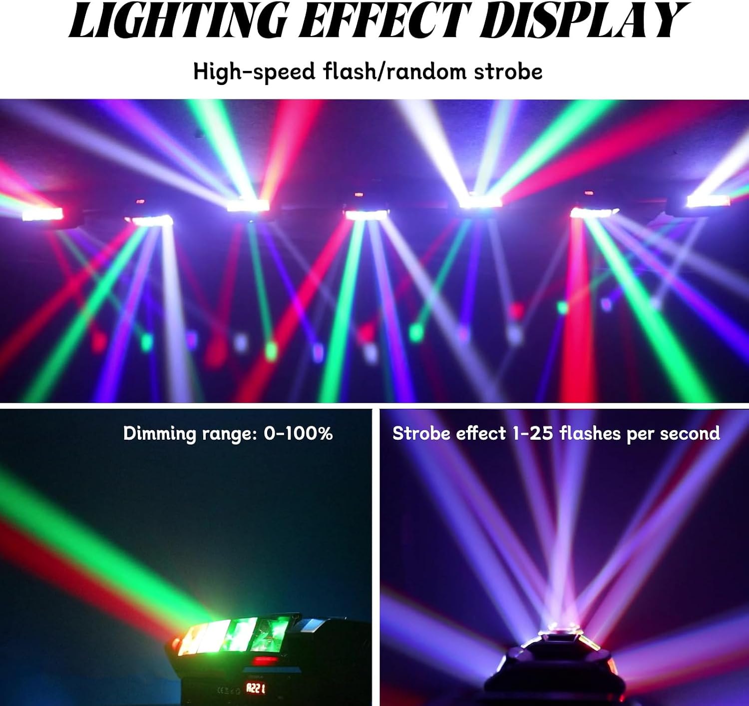 Mini Spider Moving Head Light 8x5W Beam LED Stage Lights RGBW Sound Activated DMX-512 Control for DJ Party Bar Disco Show Wedding Event Stage Lighting PM — photo 2