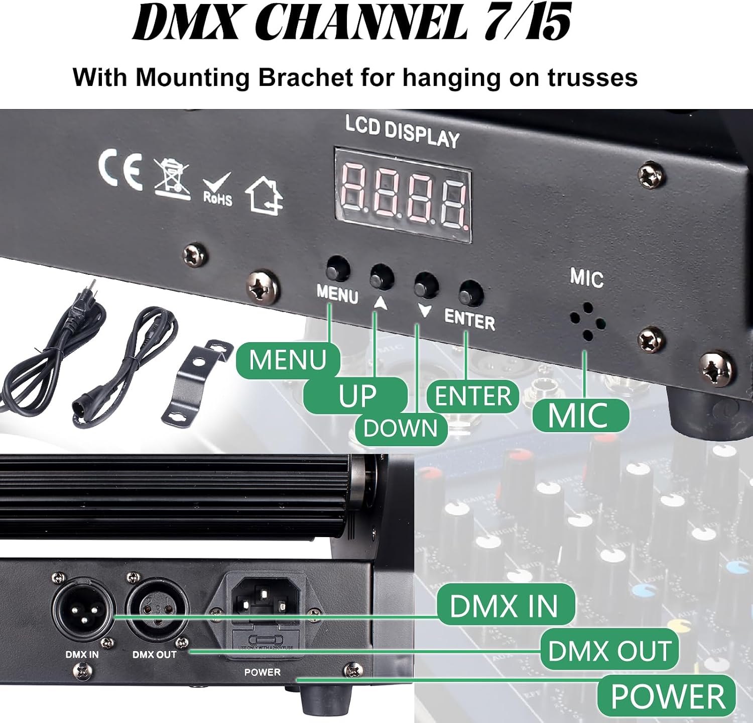 Mini Spider Moving Head Light 8x5W Beam LED Stage Lights RGBW Sound Activated DMX-512 Control for DJ Party Bar Disco Show Wedding Event Stage Lighting PM — photo 5