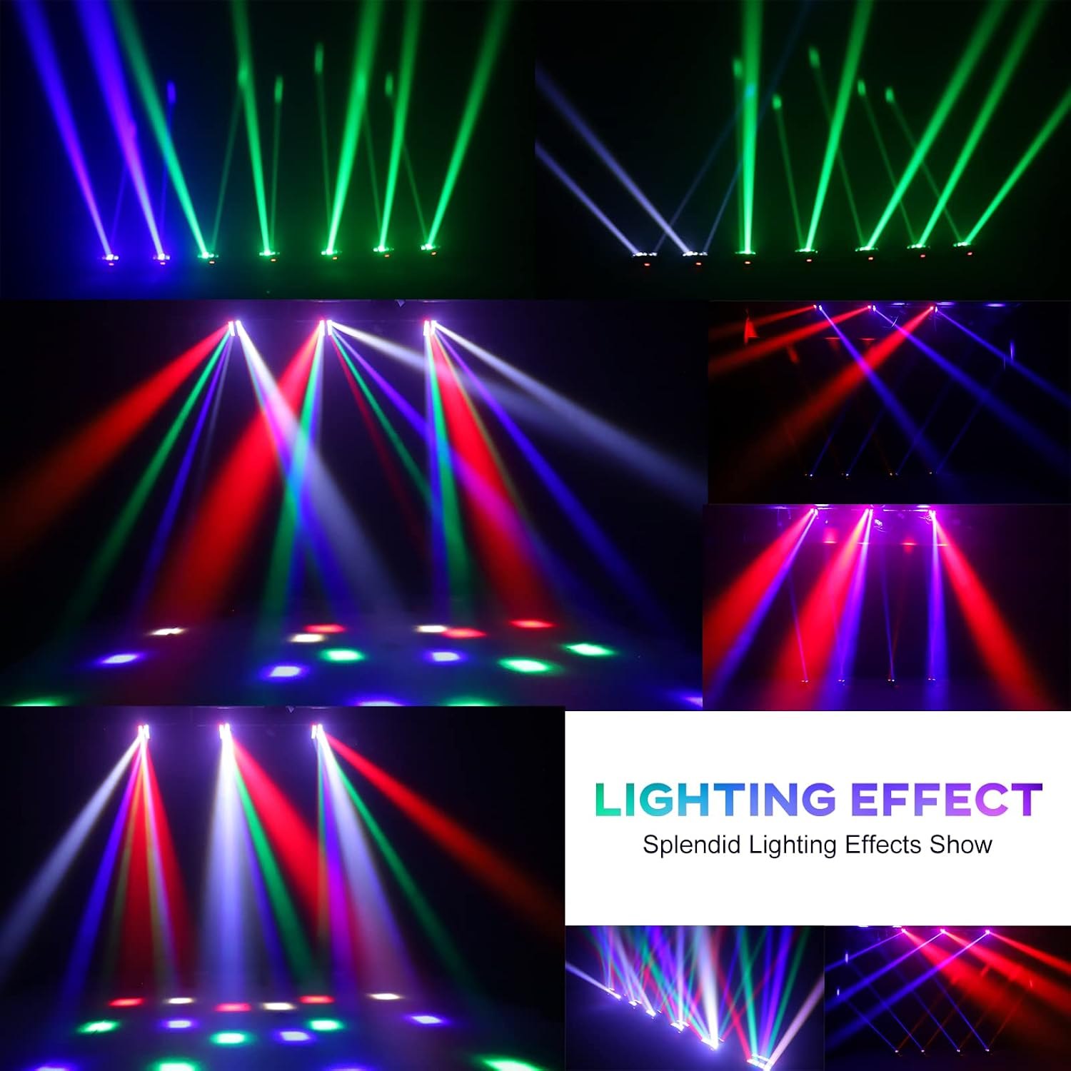 Mini Spider Moving Head Light 8x5W Beam LED Stage Lights RGBW Sound Activated DMX-512 Control for DJ Party Bar Disco Show Wedding Event Stage Lighting PM — photo 6