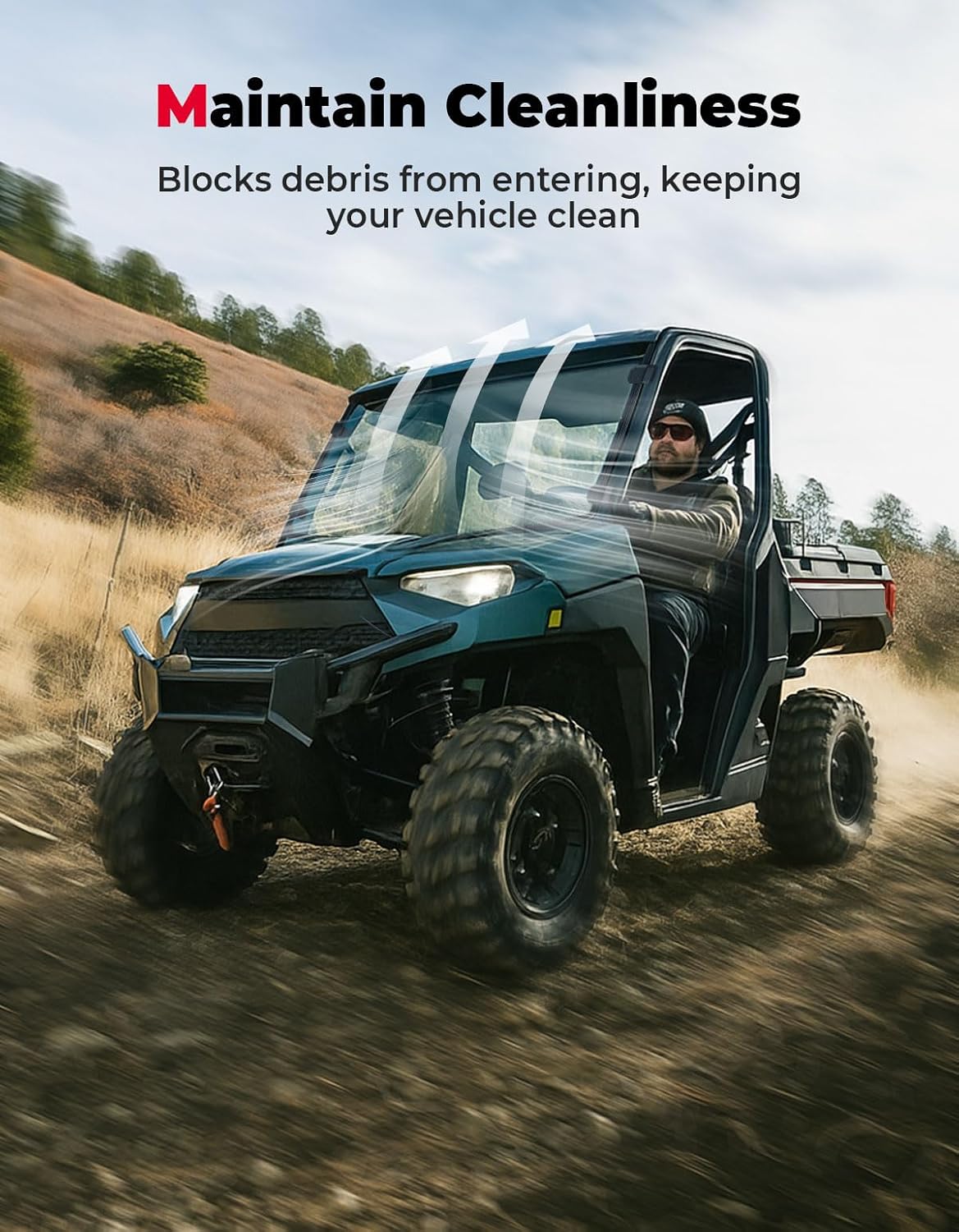 KEMIMOTO Vented Hard-Coated Polycarbonate Front Windshield for CFMOTO UForce 1000 / UForce 1000 XL (2019–2024) — photo 6