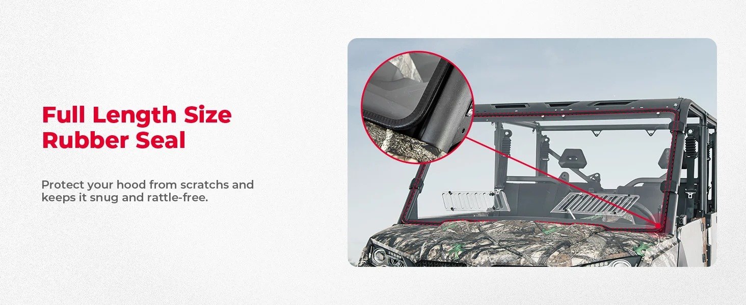 KEMIMOTO Vented Hard-Coated Polycarbonate Front Windshield for CFMOTO UForce 1000 / UForce 1000 XL (2019–2024) — photo 9