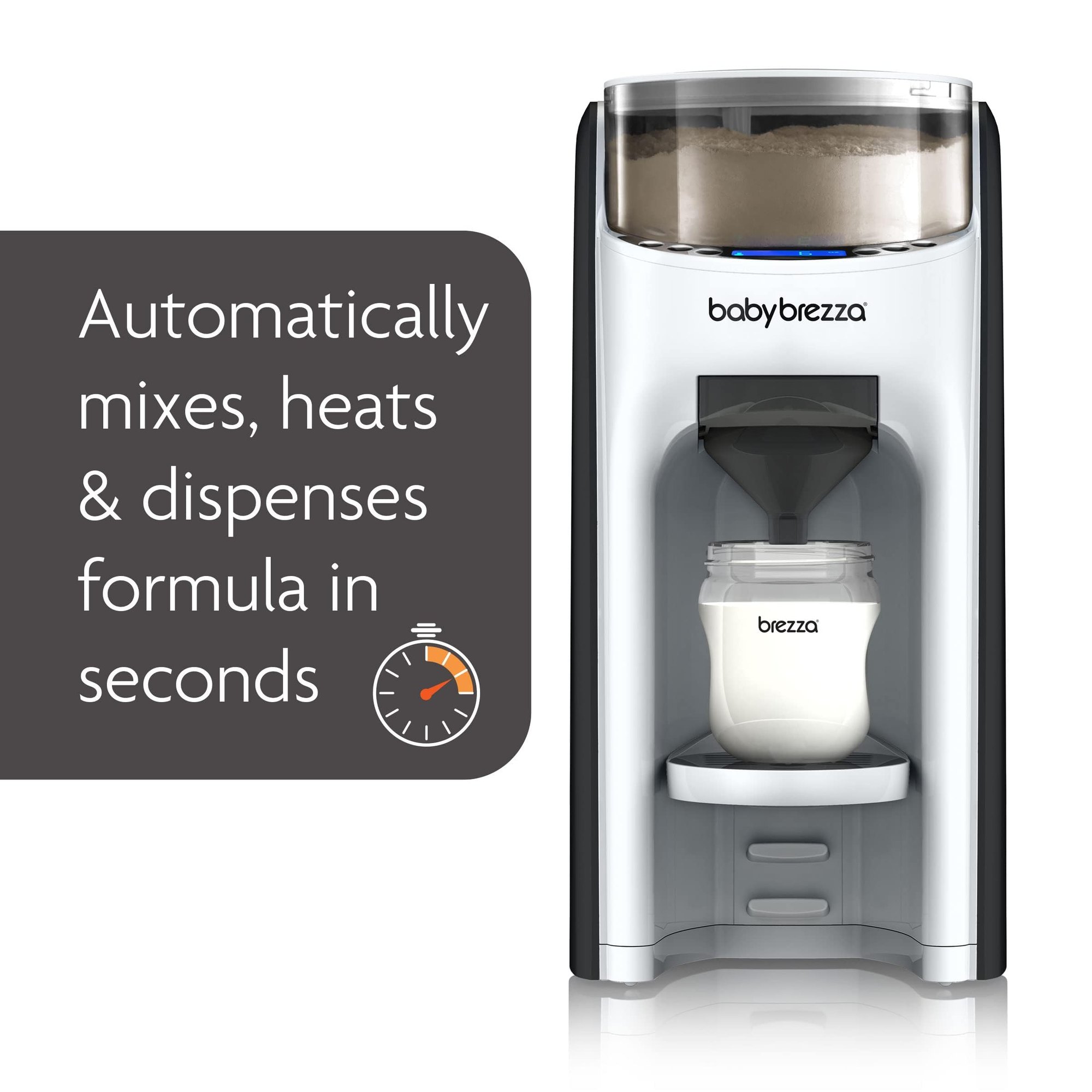 Baby Brezza New and Improved Formula Pro Advanced Formula Dispenser Machine - Automatically Mix a Warm Formula Bottle Instantly - Easily Make Bottle with Automatic Powder Blending, White PM — photo 2