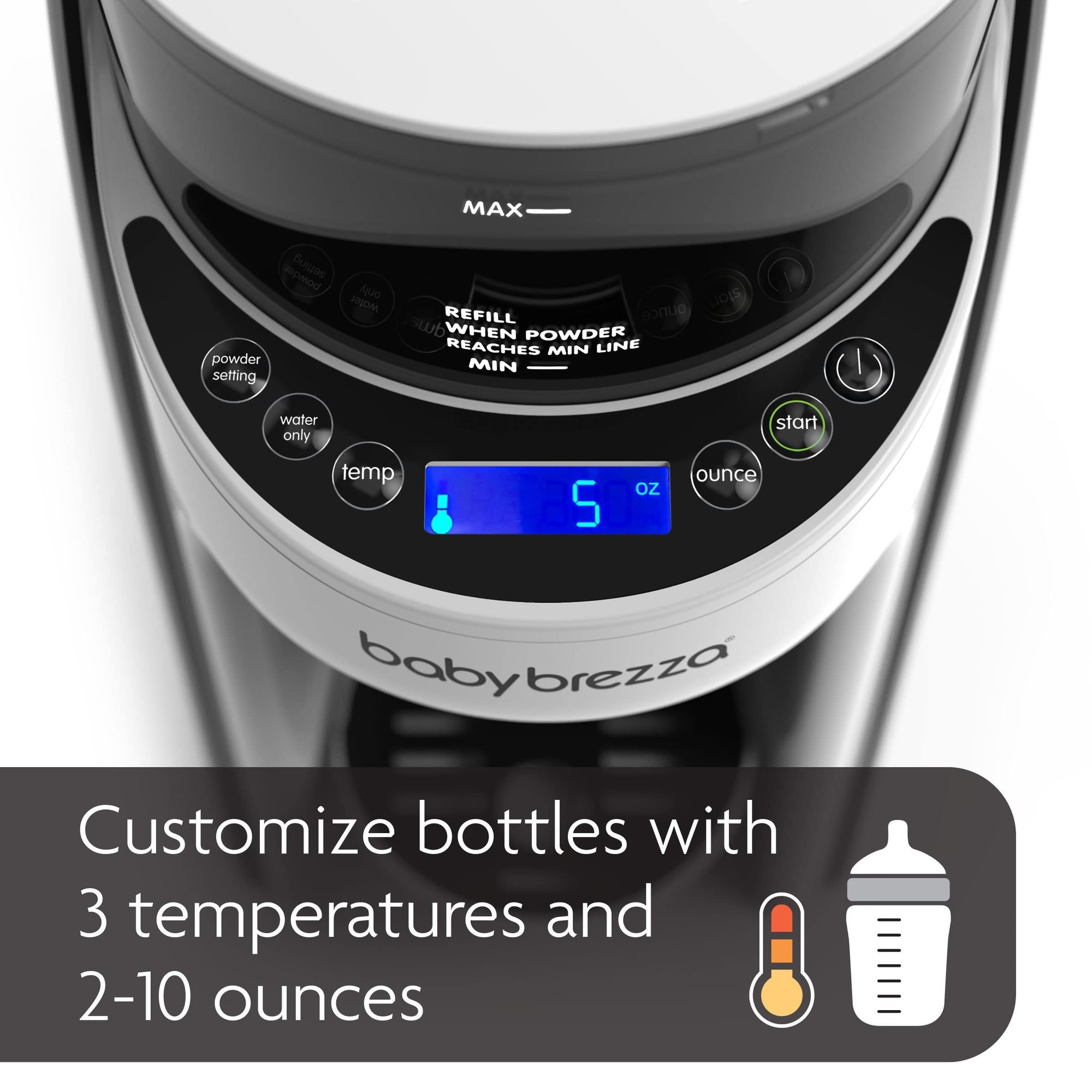 Baby Brezza New and Improved Formula Pro Advanced Formula Dispenser Machine - Automatically Mix a Warm Formula Bottle Instantly - Easily Make Bottle with Automatic Powder Blending, White PM — photo 3