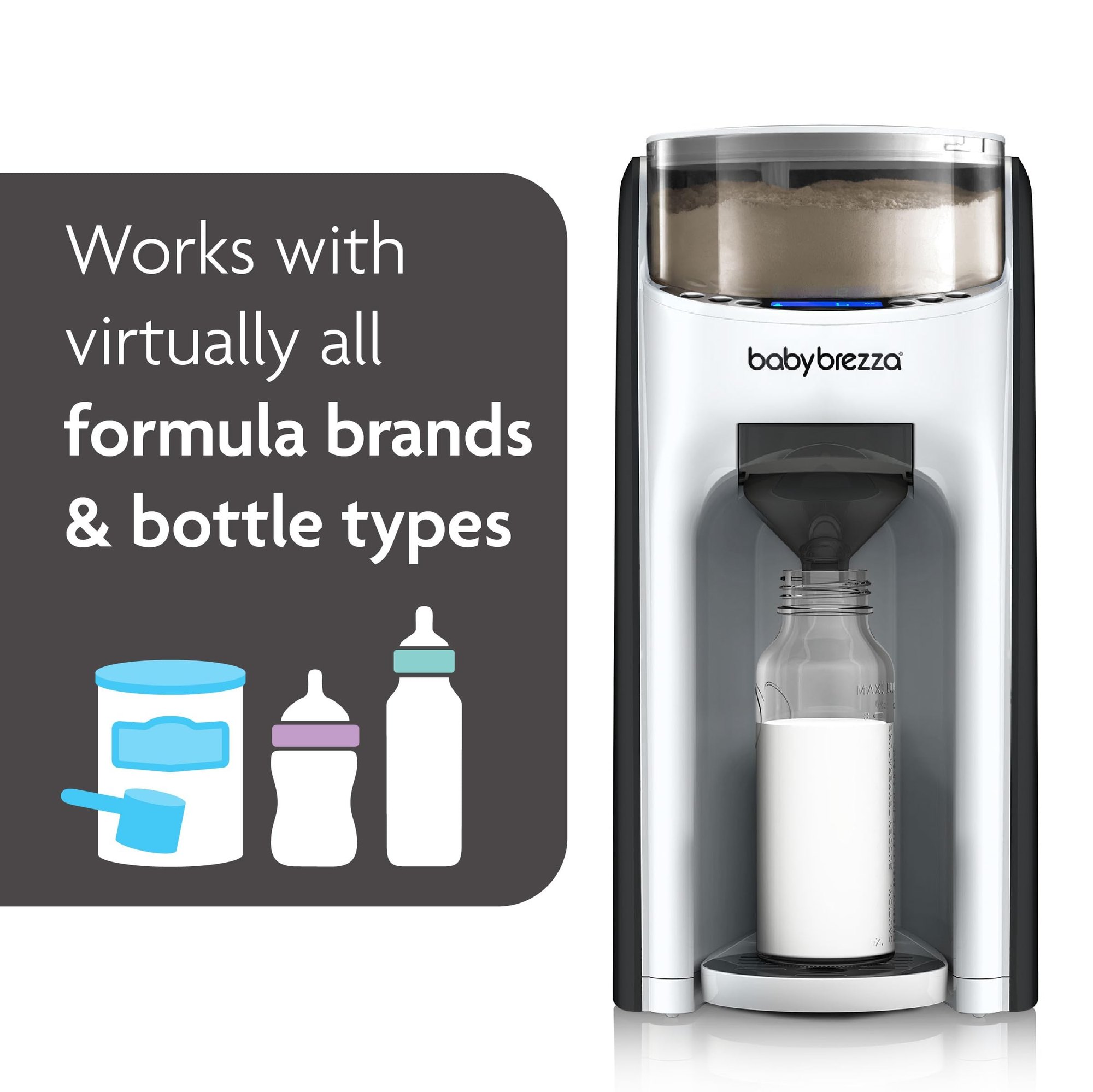 Baby Brezza New and Improved Formula Pro Advanced Formula Dispenser Machine - Automatically Mix a Warm Formula Bottle Instantly - Easily Make Bottle with Automatic Powder Blending, White PM — photo 4