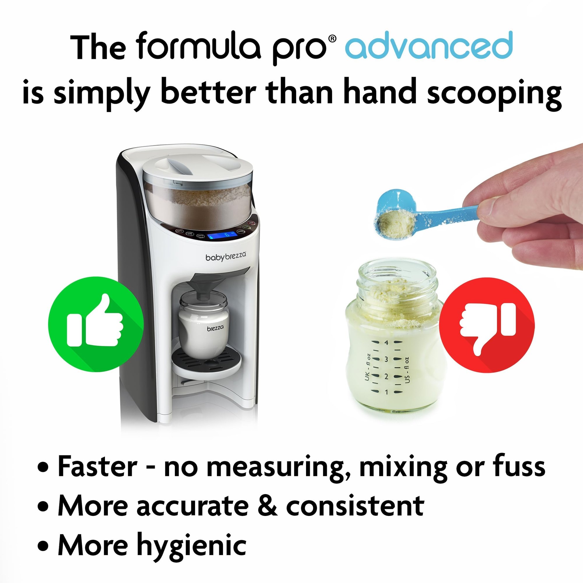 Baby Brezza New and Improved Formula Pro Advanced Formula Dispenser Machine - Automatically Mix a Warm Formula Bottle Instantly - Easily Make Bottle with Automatic Powder Blending, White PM — photo 6