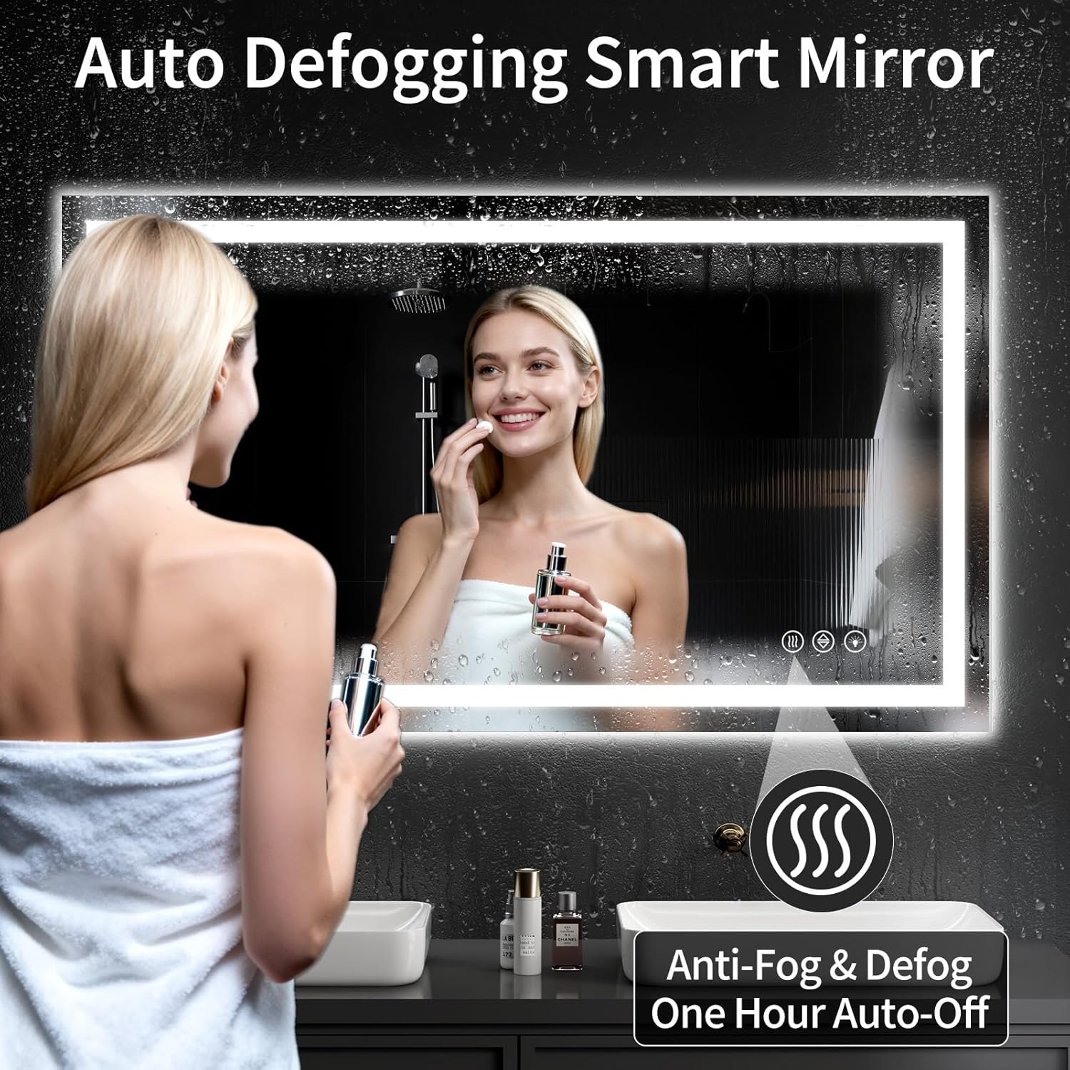 30"x48" LED Bathroom Mirror with Lights, Dimmable?Anti-Fog?Bathroom Vanity Mirror for Wall, Backlit + Front Lit, Memory Function, Shatter- Proof, Tempered Glass 30"L x 48"W — photo 2