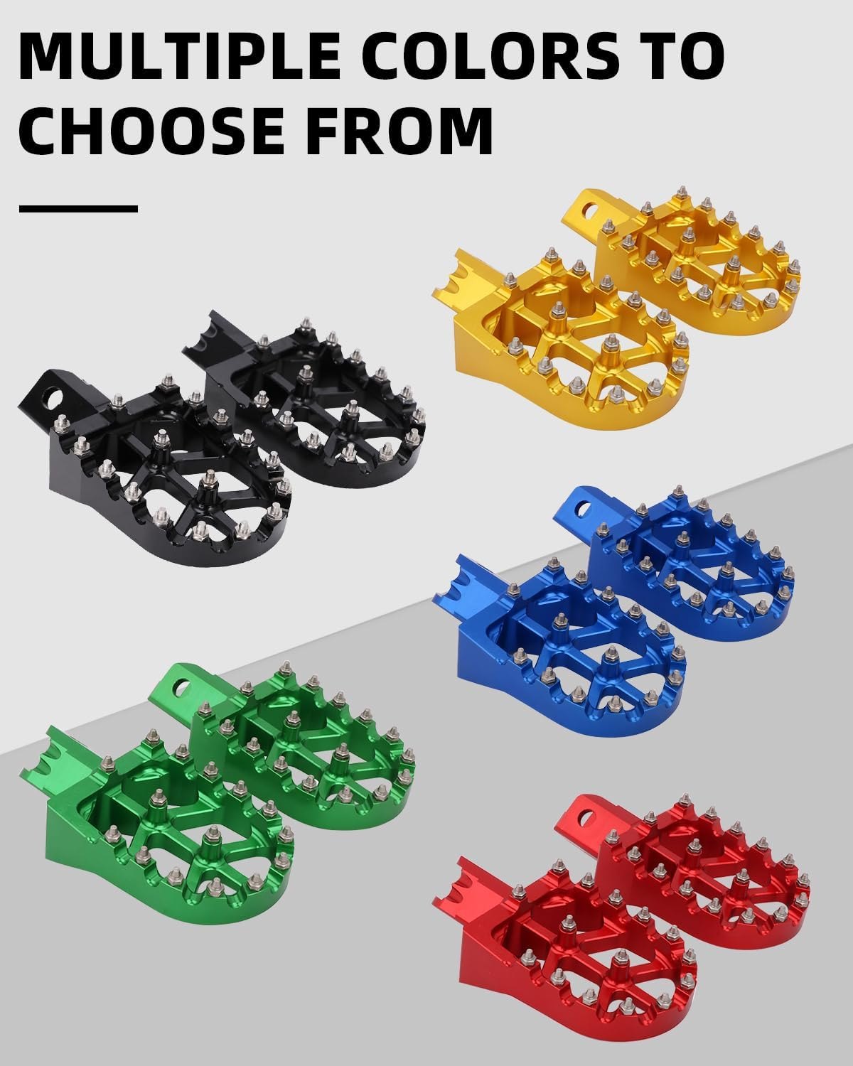 JFG RACING Dirt Bike Foot Pegs,Universal CNC Motorcycle Pit Mini Bike Pegs for KX 50 70 80 85 100 110 Tao Tao DB-X RFZ Lifan KAYO - Green