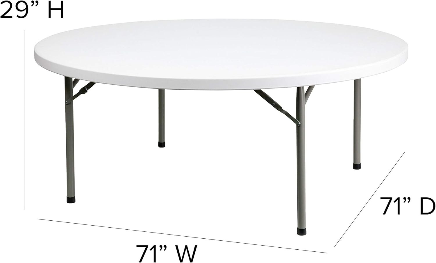 Flash Furniture Elon 6' Round All-Occasion Plastic Folding Event Table, Foldable Portable Banquet Table for Indoor/Outdoor Events, White 6 Foot — photo 2