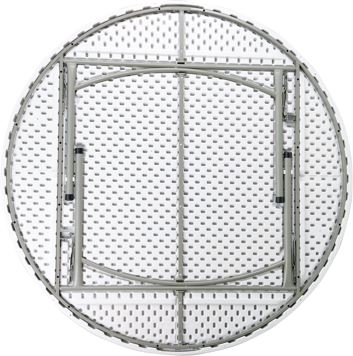 Flash Furniture Elon 6' Round All-Occasion Plastic Folding Event Table, Foldable Portable Banquet Table for Indoor/Outdoor Events, White 6 Foot — photo 5