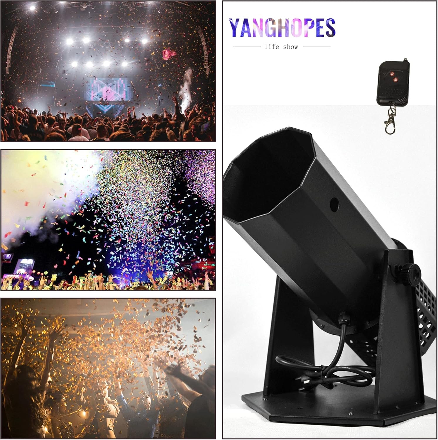 1500W Professional Confetti Machine Confetti Cannon Machine Electric Confe-tti Launcher Confe- tti Tubes W/Wireless Remote, for Special Event, Parties, Club, Wedding, Concerts Rc Professional Confetti Machine — photo 2