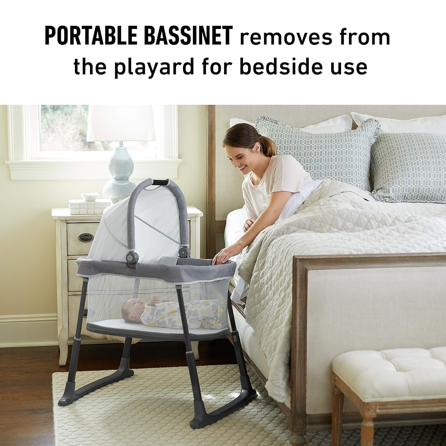 Graco Pack 'n Play Day2Dream Travel Bassinet Playard Features Portable Bassinet Diaper Changer and More (Lo, Lo) PM