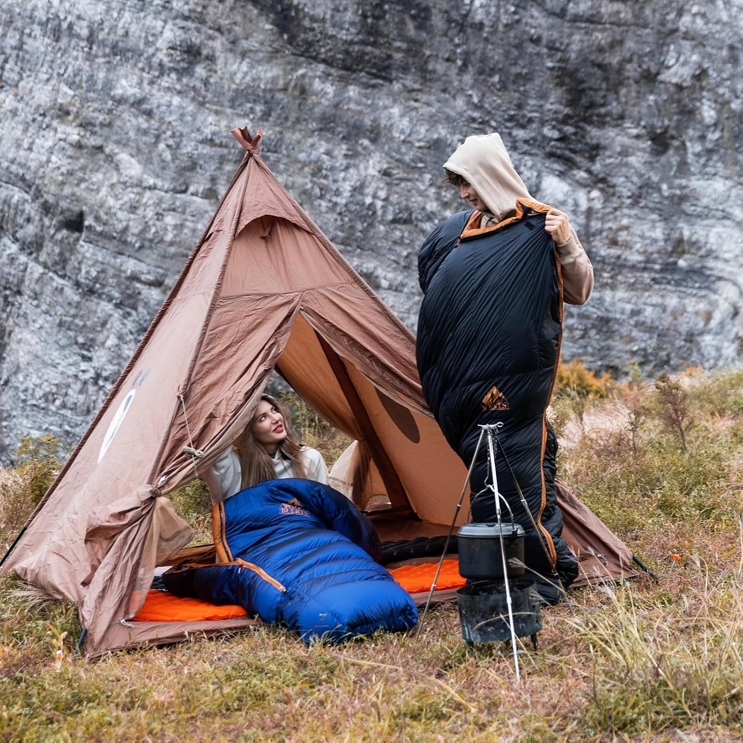 Down Backpacking Sleeping Bag 680FP. Cold Weather Sleeping Bag 0°F-32°F (Multiple Temperature Options), XL Large 4 Season Sleeping Bag for Adults Camping Hiking Mountaineering. -7 Degree Blue — photo 6