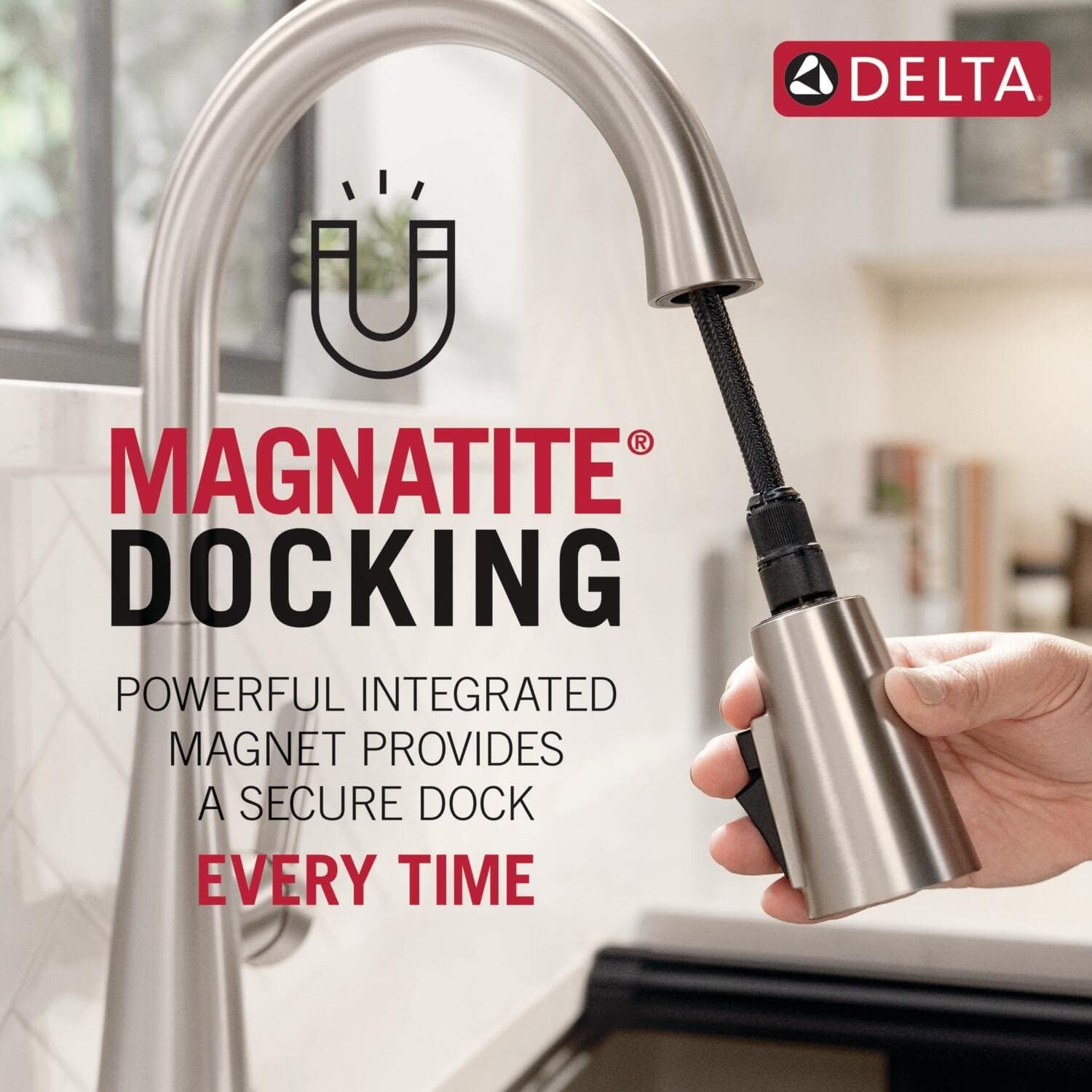 Delta Nicoli Brushed Gold Kitchen Faucet with Pull Down Sprayer, Modern Single Hole Kitchen Sink Faucet, Single Handle, Champagne Bronze 19867LF- CZ PM — photo 2