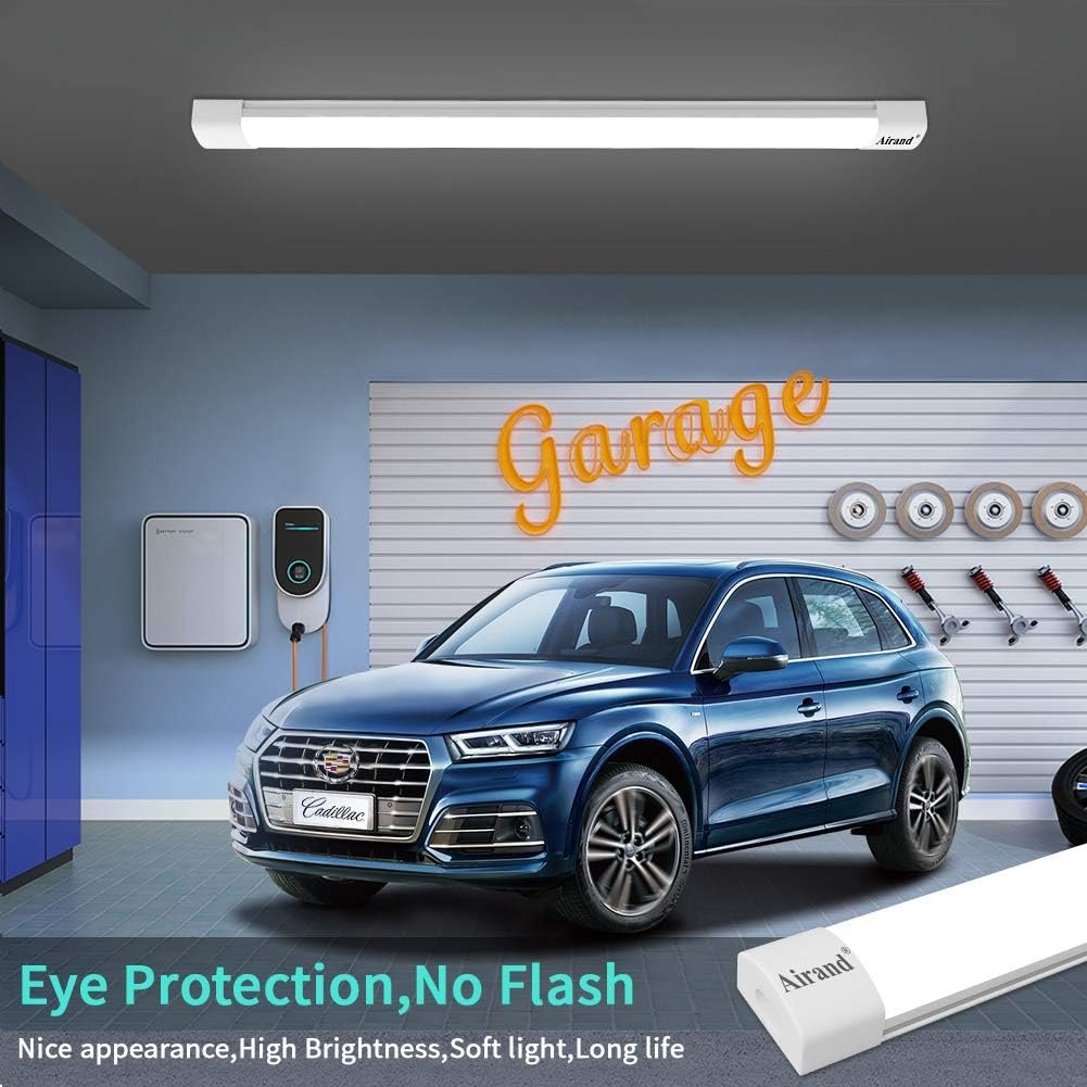 Airand LED Ceiling Light Fixture 4FT, LED Shop Light Fixture 5000K, IP66 Waterproof LED Garage Light Closet Light Under Cabinet Light, 36W 3600 LUX LED Tube Shop Light Work Light for Shop,Hallway — photo 2