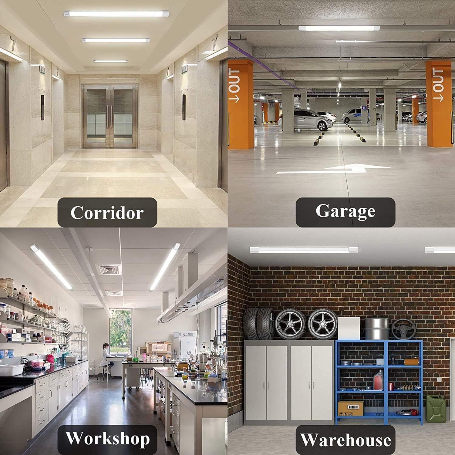 Airand LED Ceiling Light Fixture 4FT, LED Shop Light Fixture 5000K, IP66 Waterproof LED Garage Light Closet Light Under Cabinet Light, 36W 3600 LUX LED Tube Shop Light Work Light for Shop,Hallway — photo 6