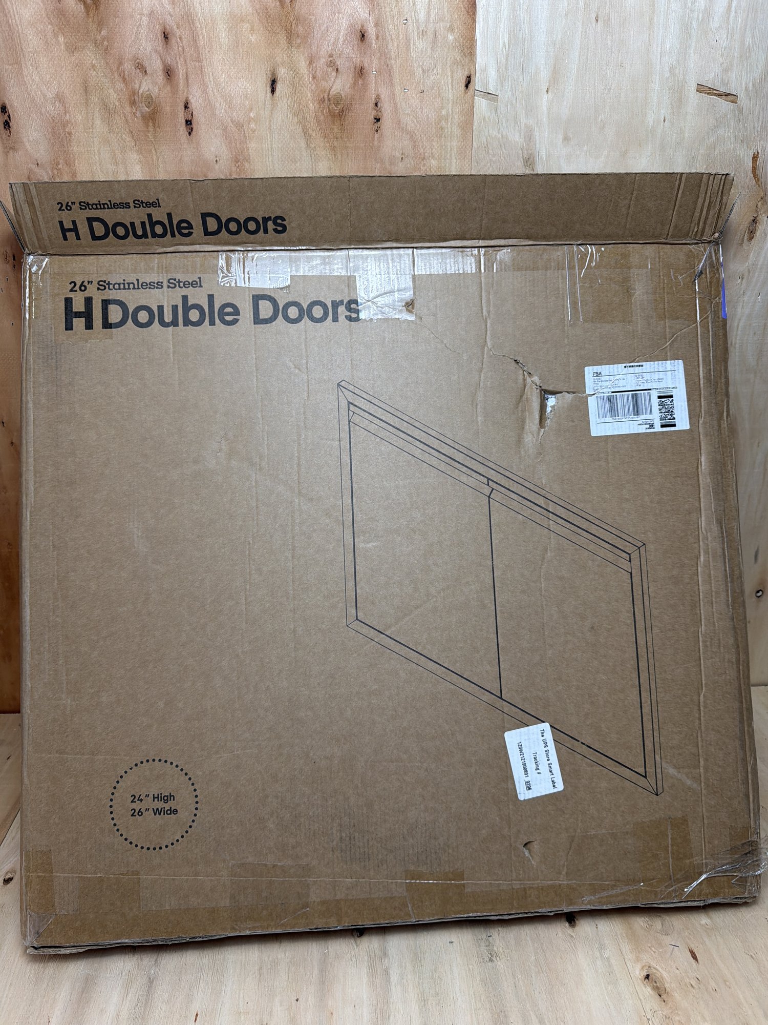 JIE JIN BBQ Access Door 26" W X 24" H Outdoor Kitchen Doors Double Doors Thickened 304 Stainless Steel Outdoor Kitchen Accessories Door for Indoor/Outdoor Kitchen Outdoor Cabinet BBQ Island PM — photo 7