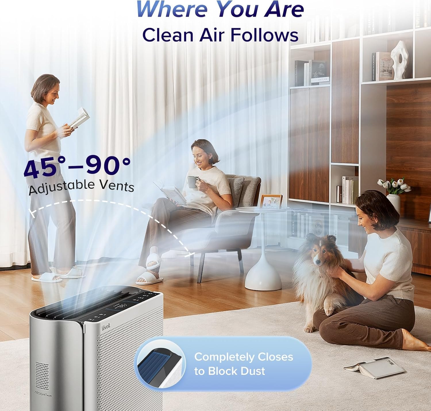 LEVOIT Air Purifiers for Home Large Room with 3- Channel Air Quality Monitor, Washable Pre-Filter, AHAM VERIFIDE, HEPA Sleep Mode for Pet, Allergy, Smoke, Dust, Alexa Control, 2655 Ft², EverestAir-P — photo 6