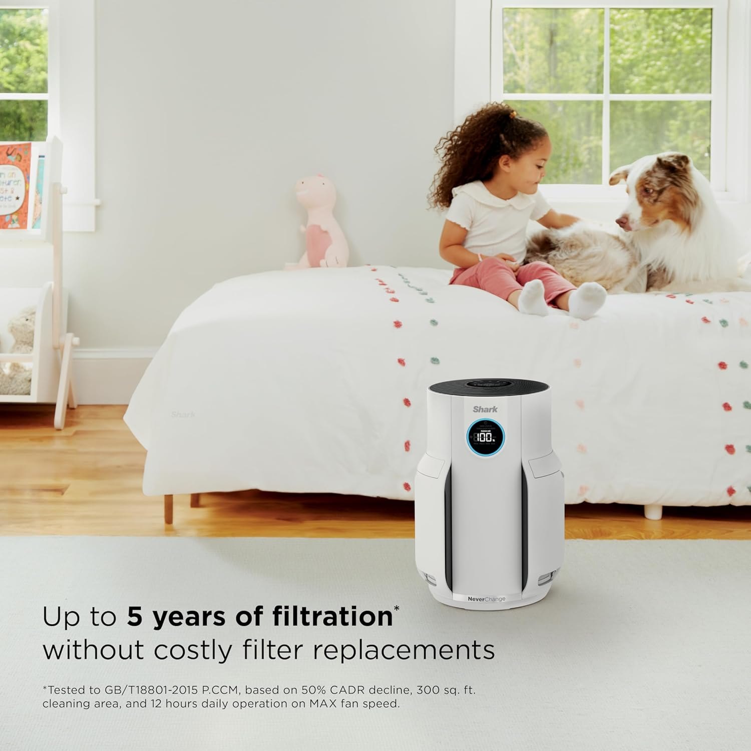 Shark Air Purifier for Home, NeverChange, for Large Room, Bedroom, Home Office, HEPA-Exceeding Filter, Captures Pollutants, Pet Dander, Dust, Odor, Smoke, and More, HP153, White White (650 sq. ft) — photo 4