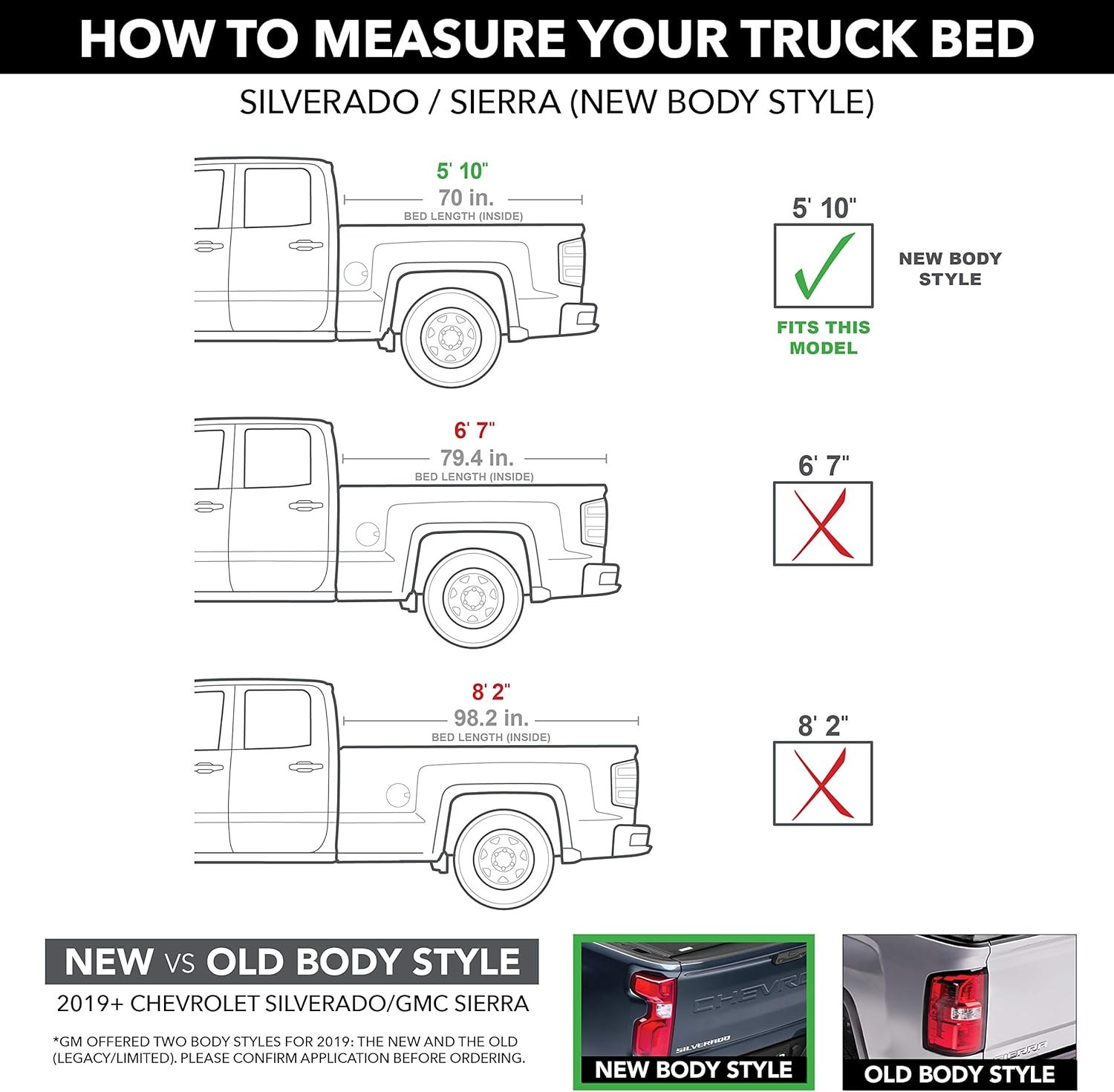 Gator Recoil Retractable Truck Bed Tonneau Cover | G30481 | Fits 2019 - 2025 Chevy/GMC Silverado/Sierra 1500, works w/ MultiPro/Flex tailgate (Will not fit Carbon Pro Bed) 5' 10" Bed (70") Retractable 5' 10" Bed