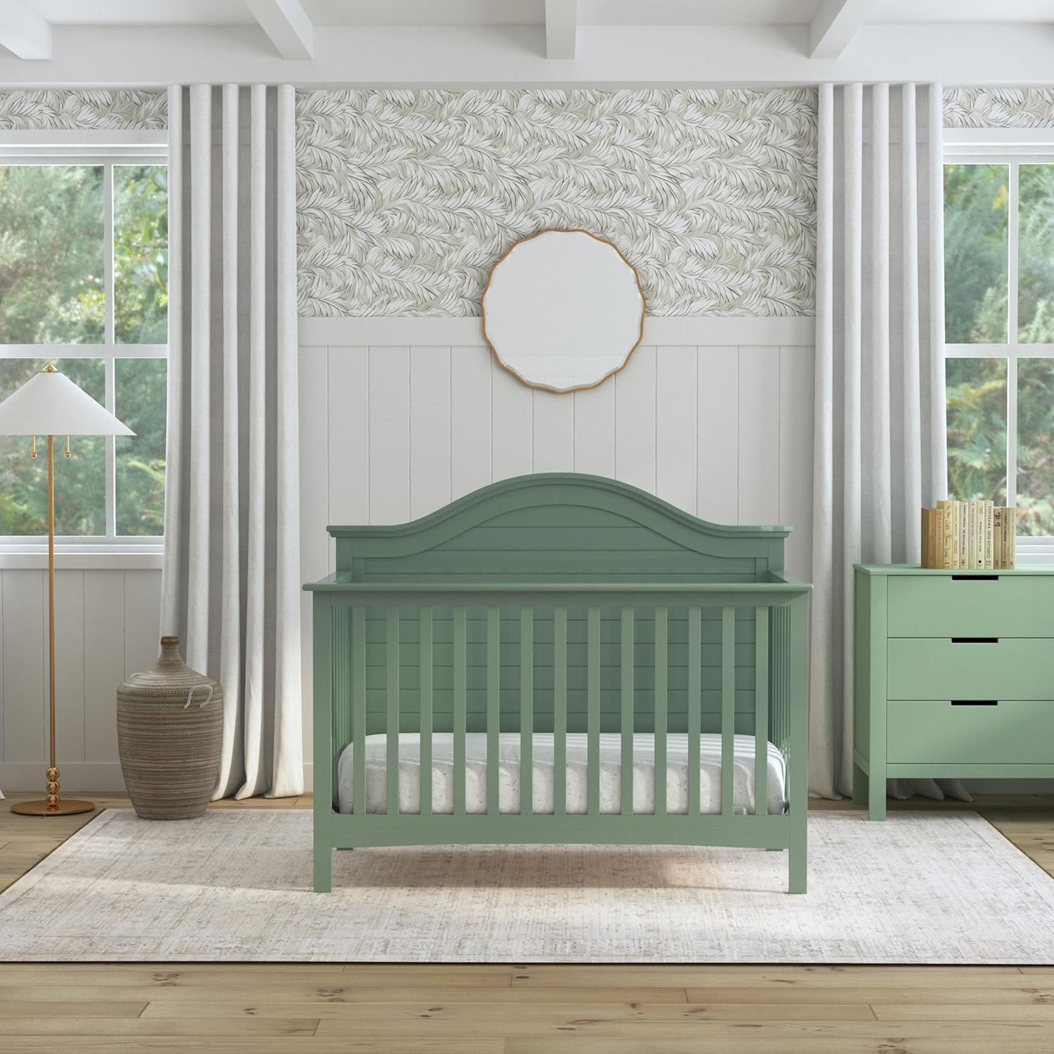 Carter's by Davinci Nolan 4-in-1 Convertible Crib in Light Sage, Greenguard Gold Certified