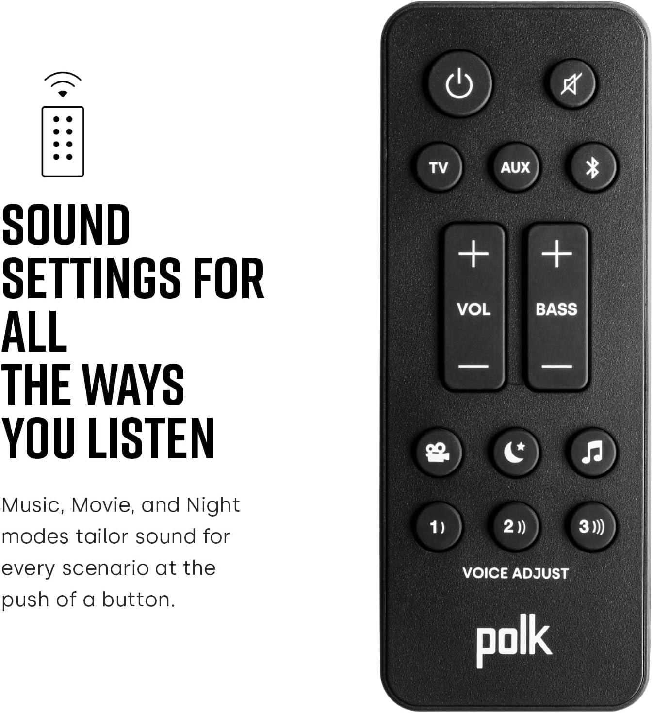 Polk Audio Signa S4 TV Sound Bar with Subwoofer - Dolby Atmos Audio VoiceAdjust & BassAdjust Technology, HDMI eARC, Wireless Subwoofer works with 8K, 4K, & HD TVs, Bluetooth, Wireless Streaming S4 Soundbar + Subwoofer w/ Dolby Atmos — photo 5