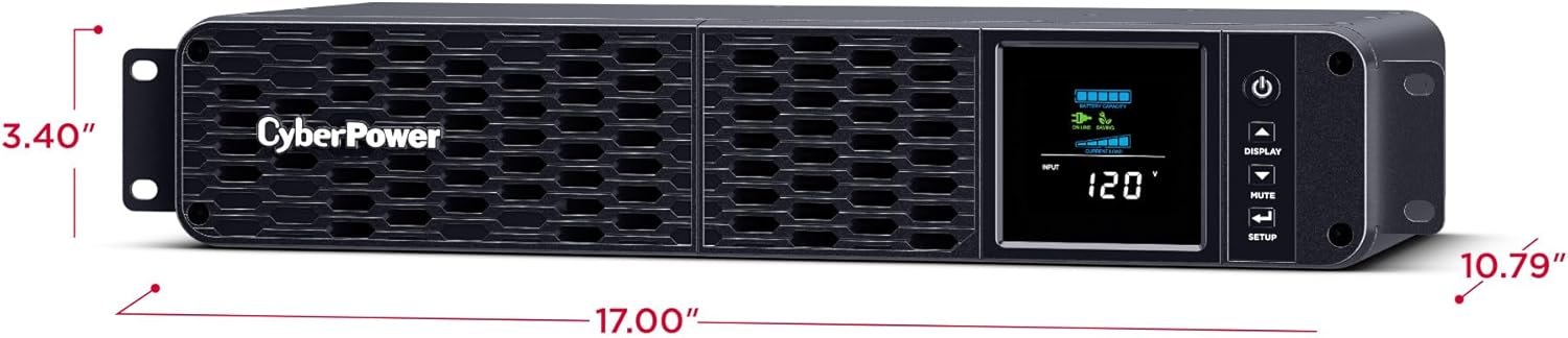 CyberPower CP2000PFCRM2U PFC Sinewave UPS Battery Backup and Surge Protector, 2000VA/1200W, 8 Outlets, AVR, Short Depth 2U Rackmount, UL Certified Rackmount 2U 2000VA — photo 3