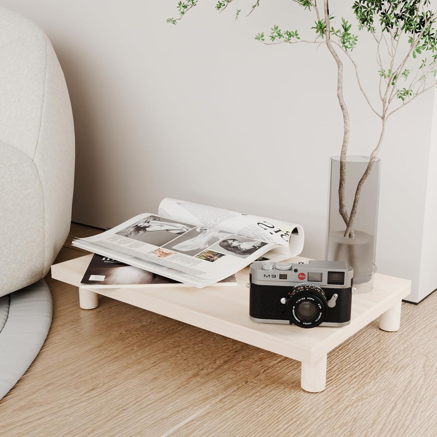 Heavy Duty Solid Wood Plant Stand, 75lb Capacity Solid Wood Desktop Shelf 50x25x9cm (19.7"x9.8"x3.5"), Super Strong Table Organizer for Heavy Pots Herbs Succulents — photo 6