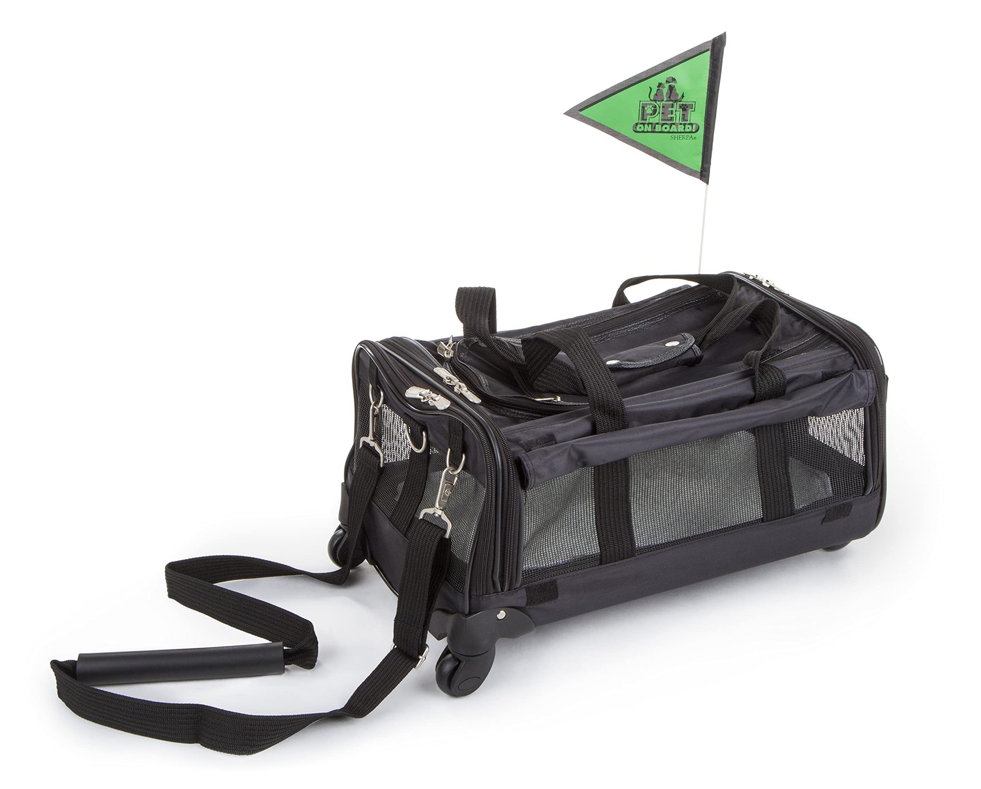 Sherpa on Wheels Indoor Pet Dog Carrier, Black Large for All Breed Sizes — photo 4