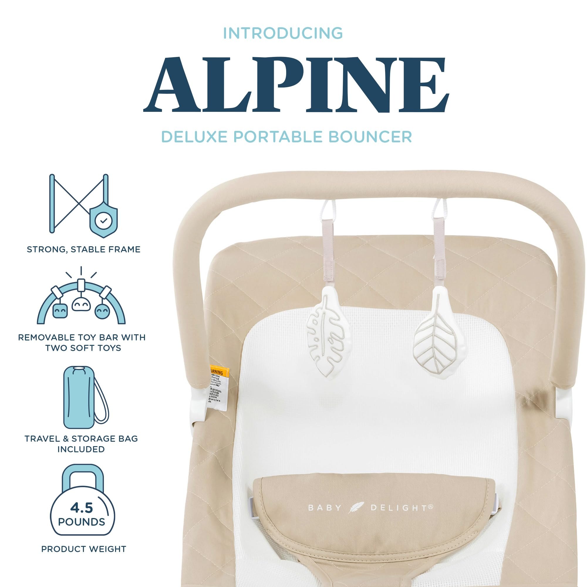 Baby Delight Alpine Deluxe Portable Bouncer, Infant, — photo 2