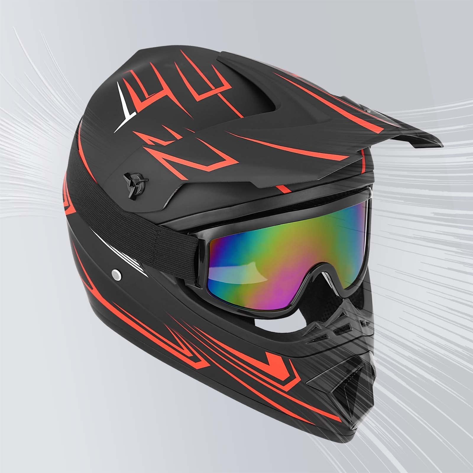 Yesmotor Youth Kids Motocross Helmet Motorcycle Dirt Bike Off-Road Mountain Bike BMX MX ATV Helmet with(Gloves Goggles Mask) 4Pcs Set - DOT Approved(Red,M) — photo 2