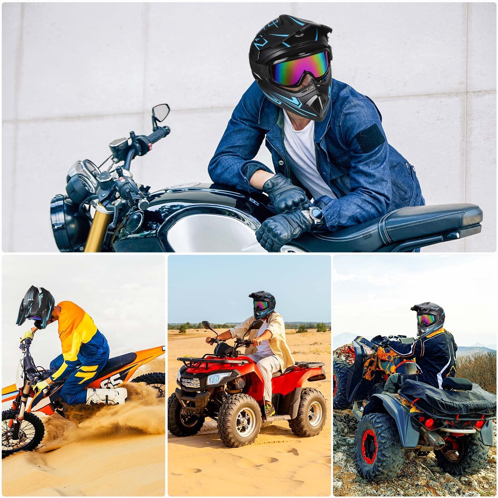 Yesmotor Youth Kids Motocross Helmet Motorcycle Dirt Bike Off-Road Mountain Bike BMX MX ATV Helmet with(Gloves Goggles Mask) 4Pcs Set - DOT Approved(Red,M) — photo 6