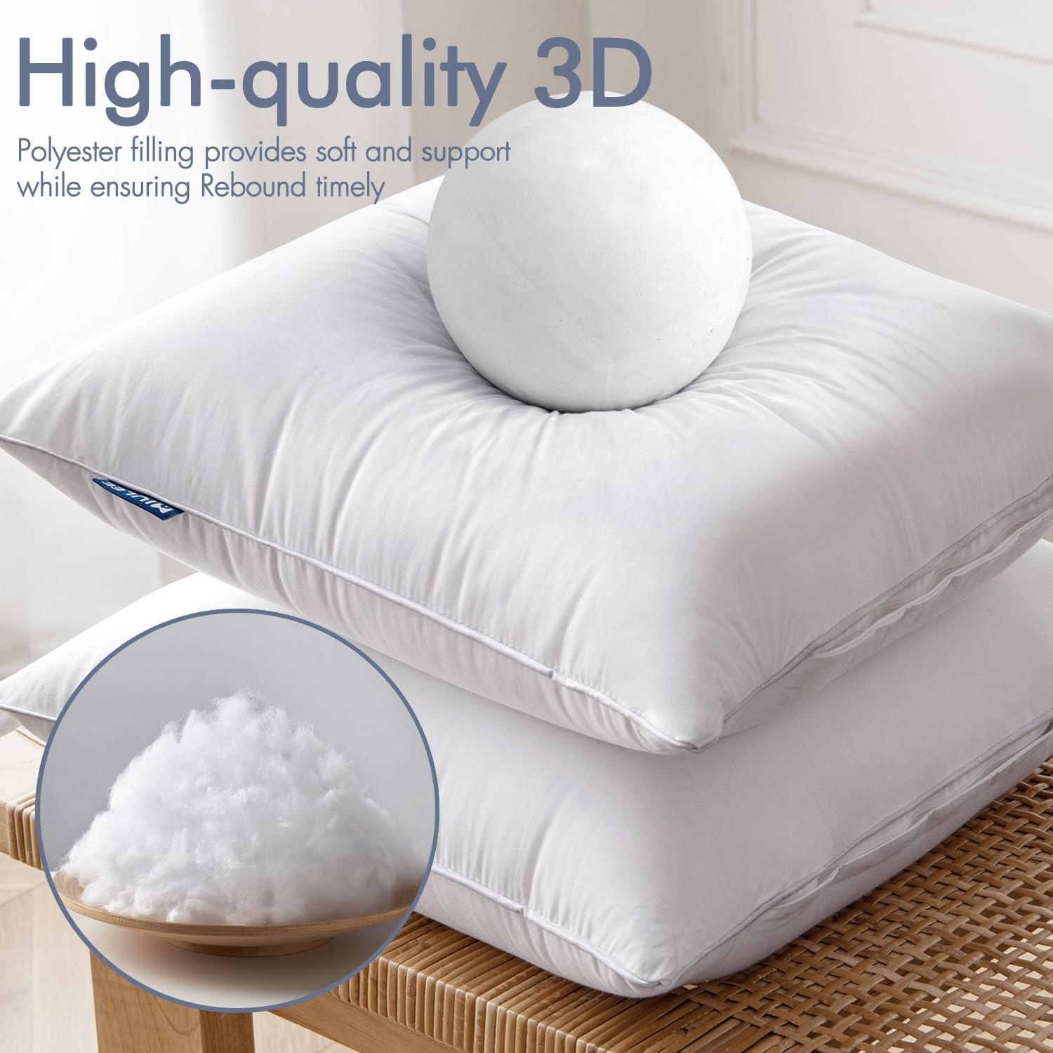 MIULEE 20x20 Pillow Inserts (Set of 4) -Decorative Throw Pillow with 100% Cotton Cover Square for Sofa Couch 4 20x20 Inch — photo 2