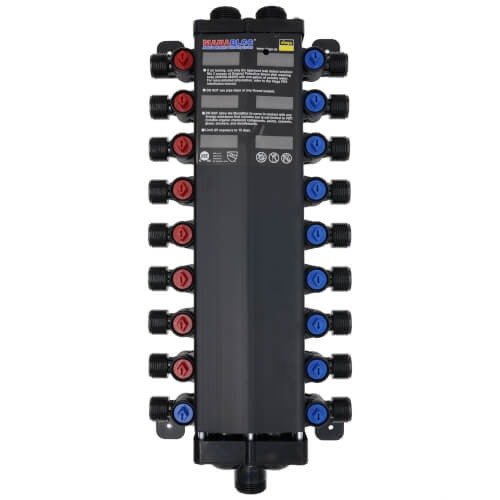 Manabloc 1/2 in. x 18 Port Polysulfone Distribution Manifold (8 Hot/10 Cold)