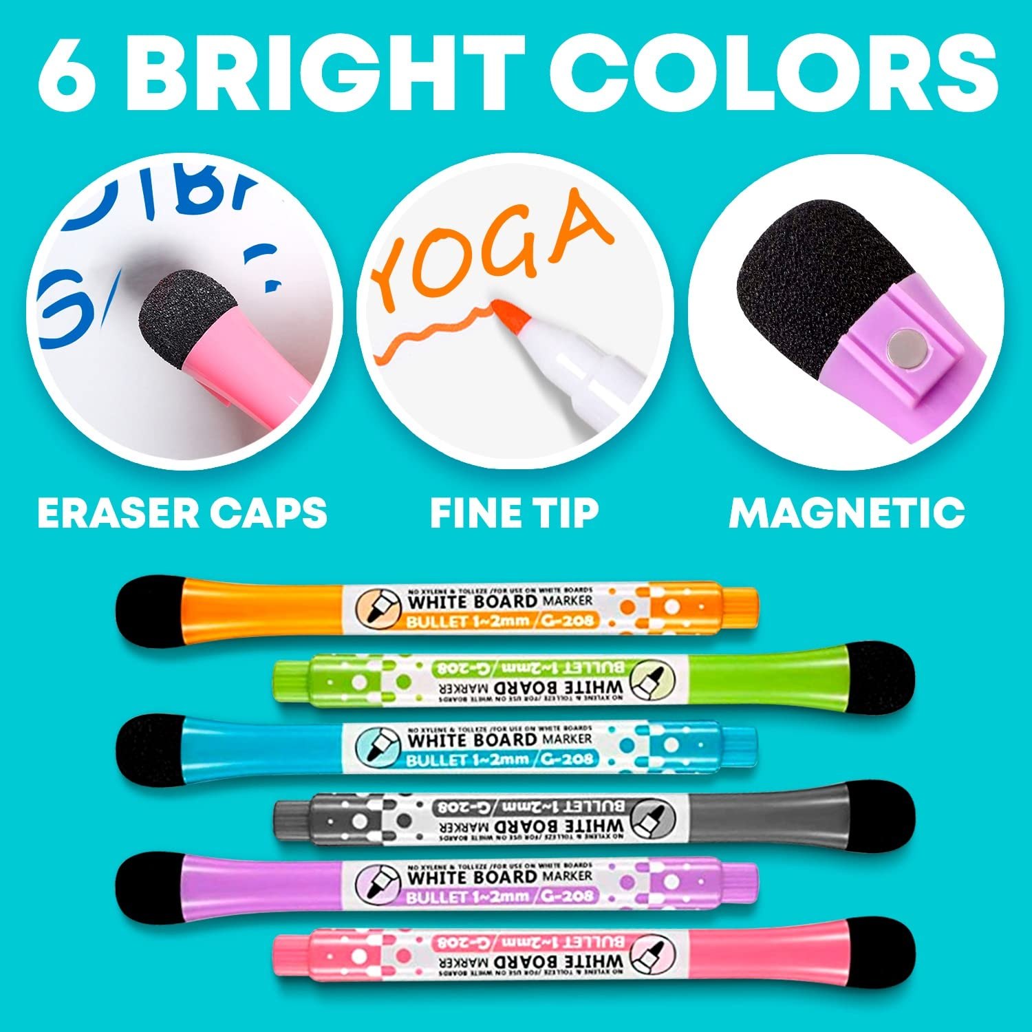 Learn & Climb Magnetic Dry Erase Chore Chart, Calendar, and to-Do List for Refrigerator: 3 Boards, 6 Markers, and Eraser, White — photo 6